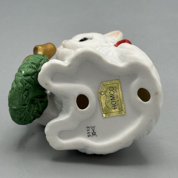 Vtg Homco Christmas 3.5” Kitten Holiday Wreath MCM Grannycore Kitschy 5112 - Picture 7 of 7